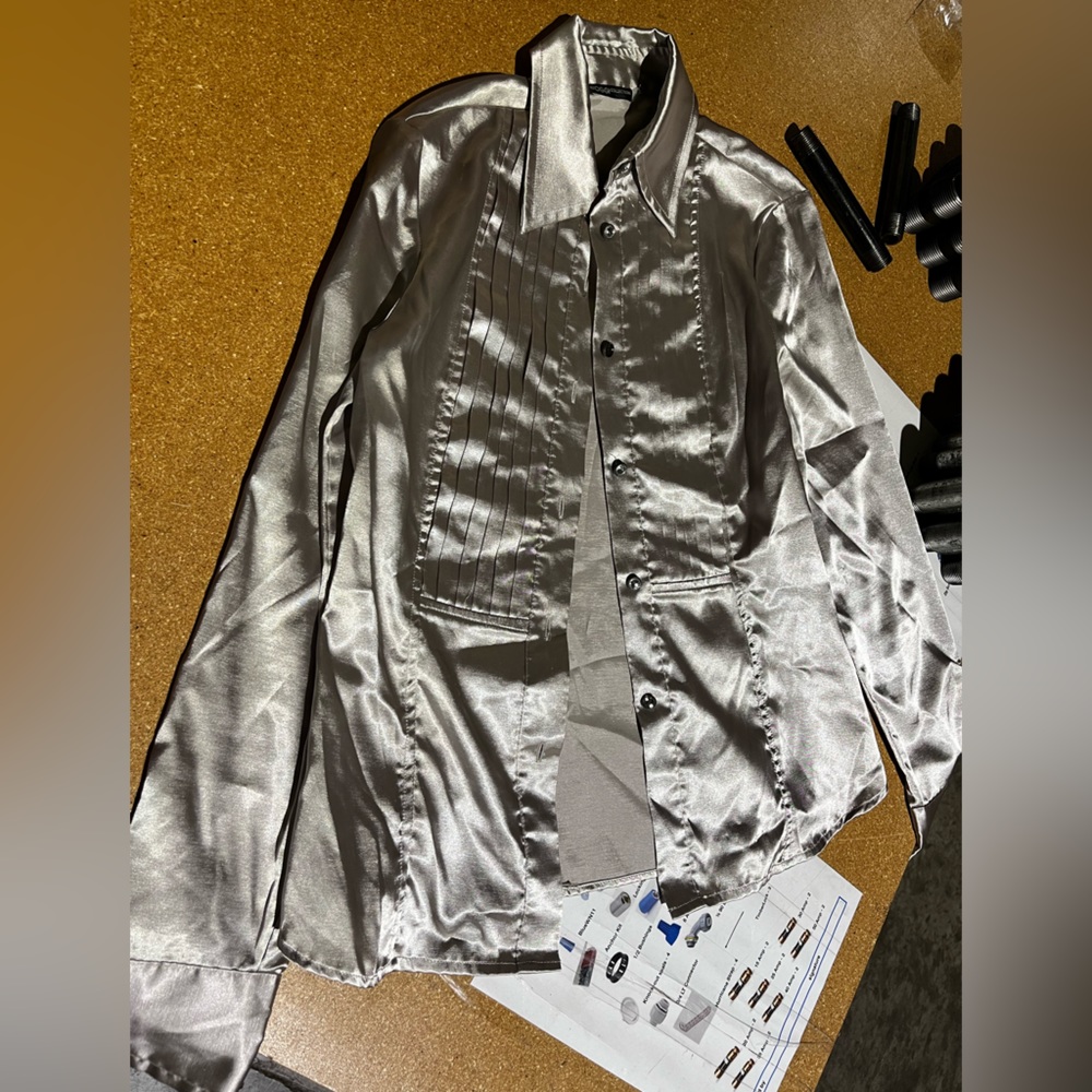 Satin button shirt